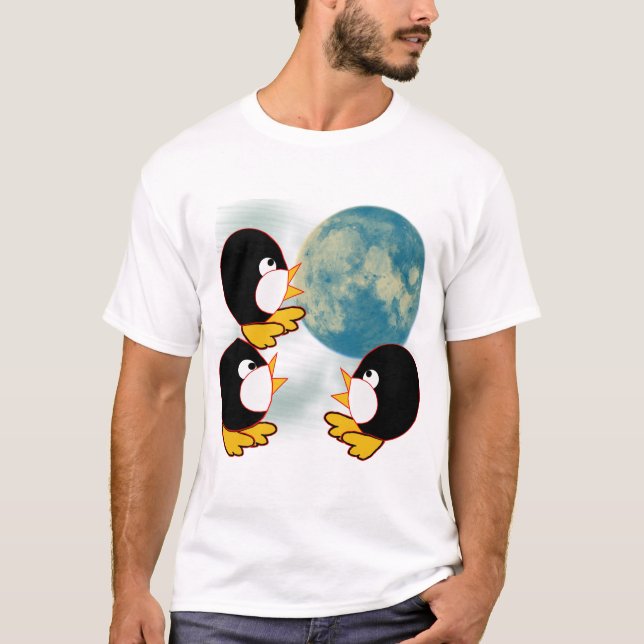 Penguins Howling at the Moon T-Shirt (Front)