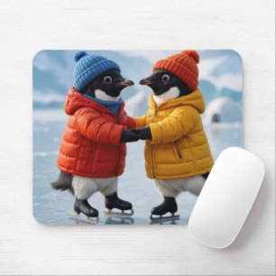 Penguins Ice Skating  Mouse Pad