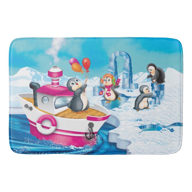 penguins in Antarctica Bath Mat (Front)