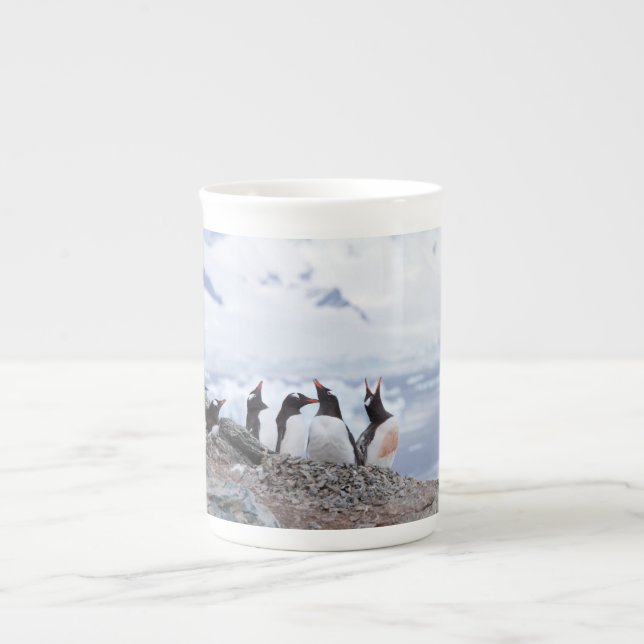 Penguins in Antarctica Bone China Mug (Front)