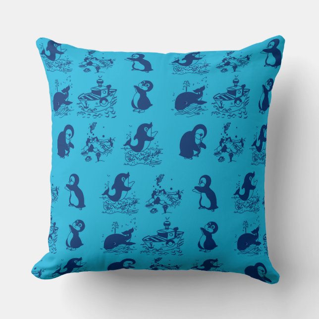 penguins in Antarctica Cushion (Front)