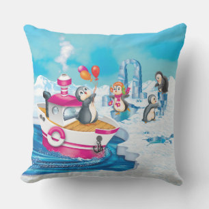 penguins in Antarctica Outdoor Cushion
