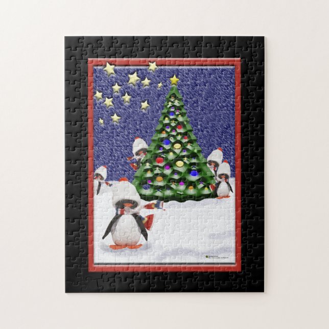 Penguins In Christmasland Jigsaw Puzzle (Vertical)