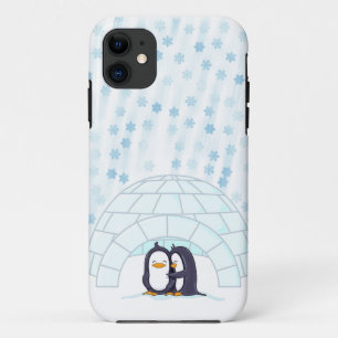 Penguins in Igloo While Snowing iPhone 11 Case