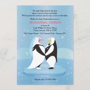 Penguins In Love Invitation
