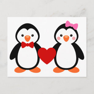 Penguins in Love Postcard