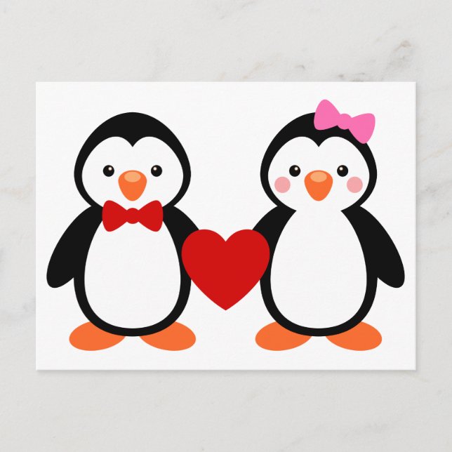 Penguins in Love Postcard (Front)