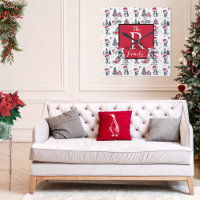 Penguins in Santa Hats Winter Scene Pattern