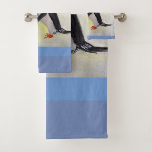 Penguins Kiss  Bathroom Towel Set