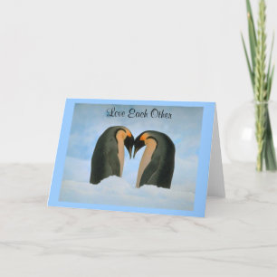 Penguins-Love Each Other Card