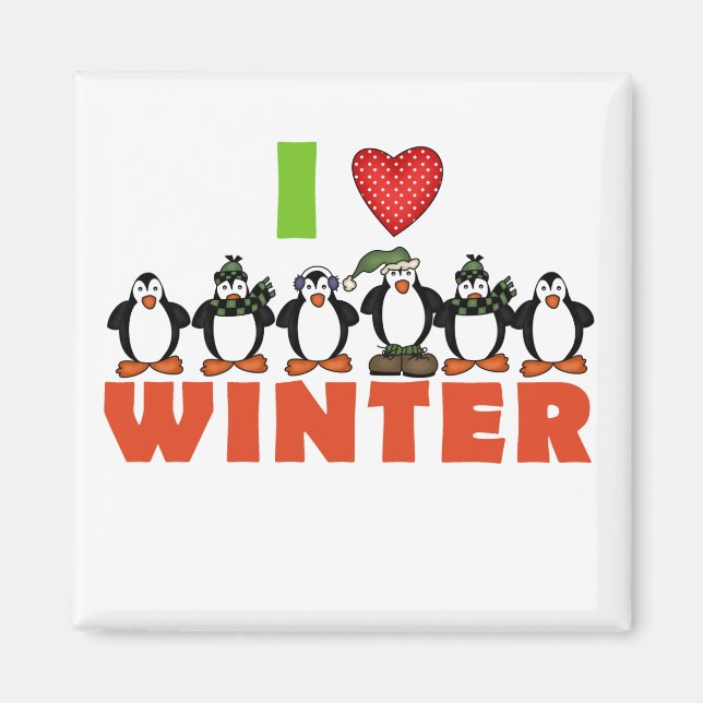 Penguins Love Winter Tshirts and Gifts Magnet (Front)