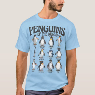 Penguins of the World - Antarctic Bird Species T-Shirt