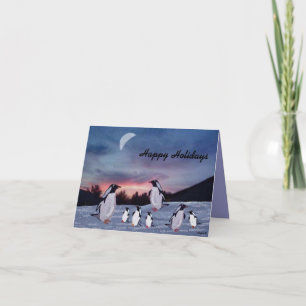 Penguins on Ice Holiday Cards