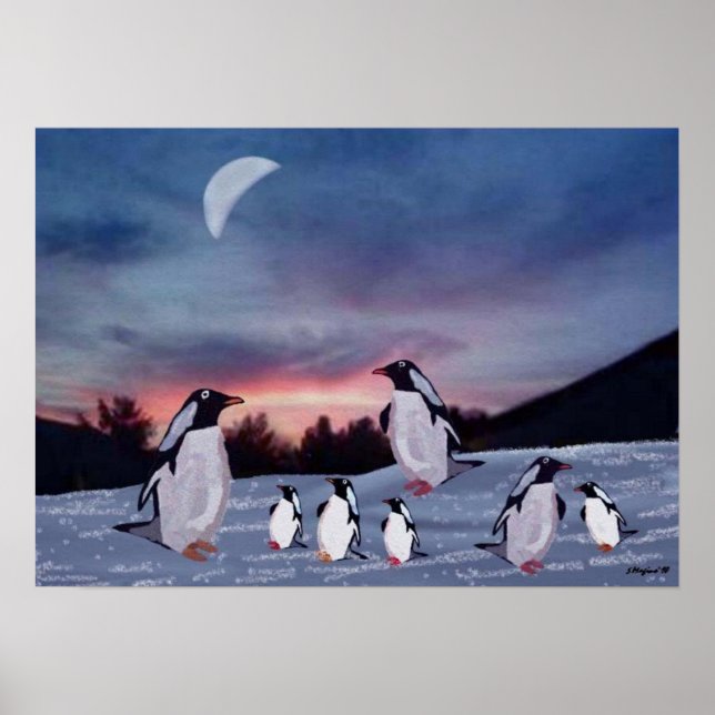 Penguins on Ice Print (Front)