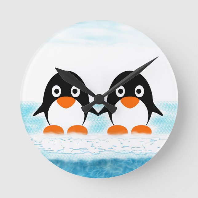 Penguins On Iceburg Clock (Front)