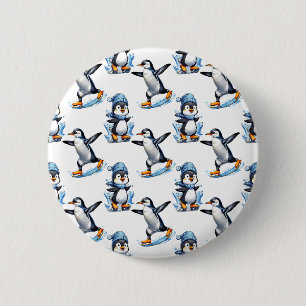 Penguins Pattern Design 6 Cm Round Badge