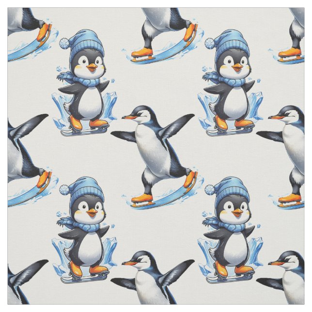 Penguins Pattern Design  Fabric (Swatch)