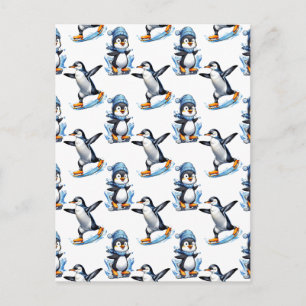Penguins Pattern Design Postcard