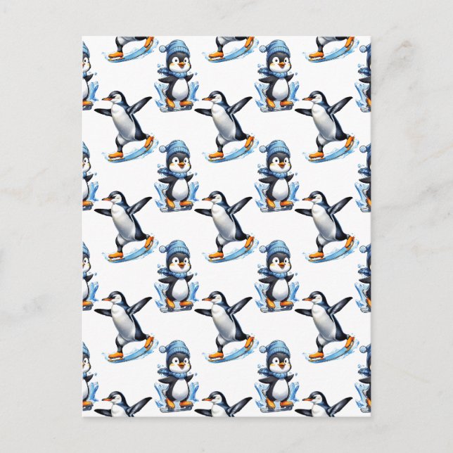 Penguins Pattern Design  Postcard (Front)