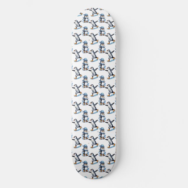 Penguins Pattern Design  Skateboard (Front)