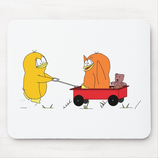 Penguins Playing in a Wagon Mouse Pad (Front)