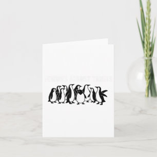 Penguins Protest Against Tariffs Funny Penguin Tar Card
