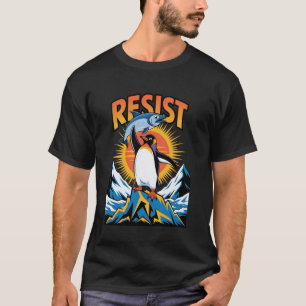 Penguins Protest Against Tariffs Funny Penguin Tar T-Shirt