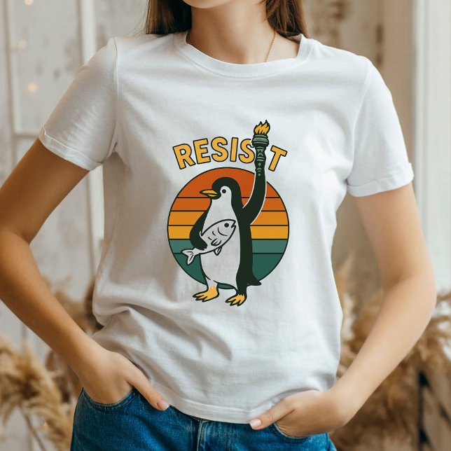 Penguins RESIST Shirt,Penguins Against Tariffs Tee (Creator Uploaded)