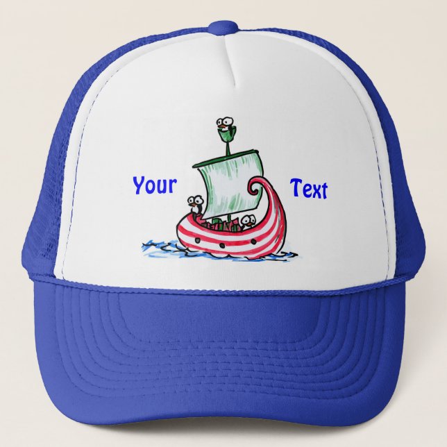 Penguins Sailing in a Christmas Boat Hat (Front)