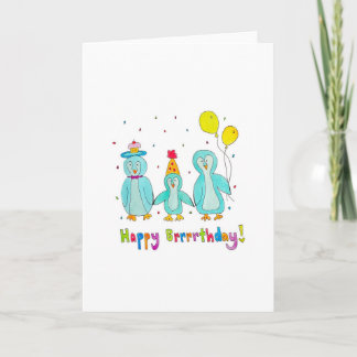 penguins say happy brrrrrrrthday!  card