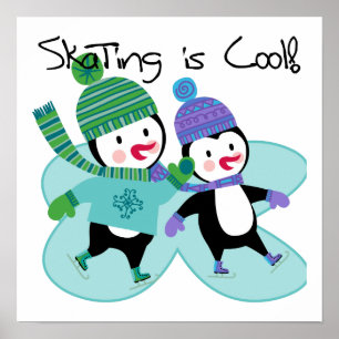 Penguins Skating is Cool Poster