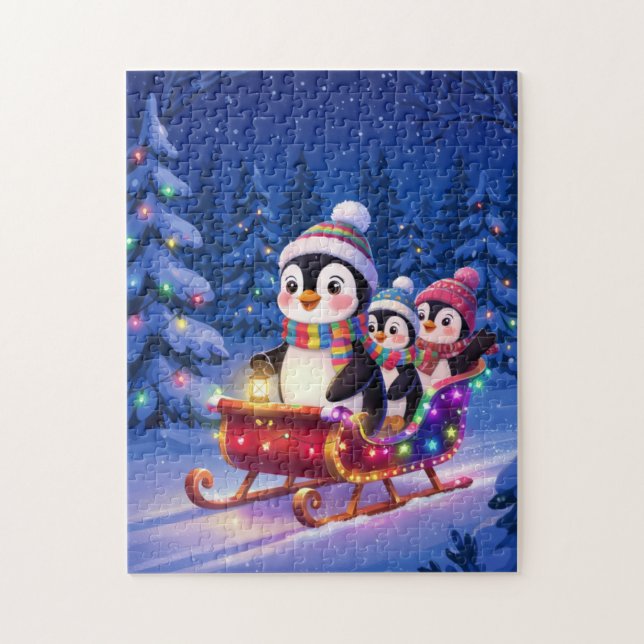 Penguins Sledding Puzzle (Vertical)
