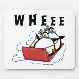 Penguins Sledding Tshirts and Gifts Mouse Pad