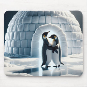 Penguins Slow Dancing By Igloo Mouse Pad