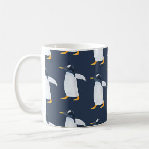 Penguins: Small Dark Watercolor Coffee Mug