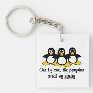 Penguins steal my sanity key ring