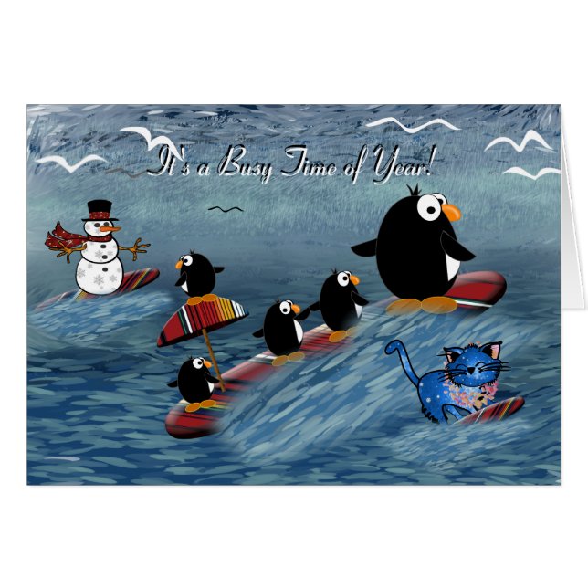 Penguins Surfing (Front Horizontal)