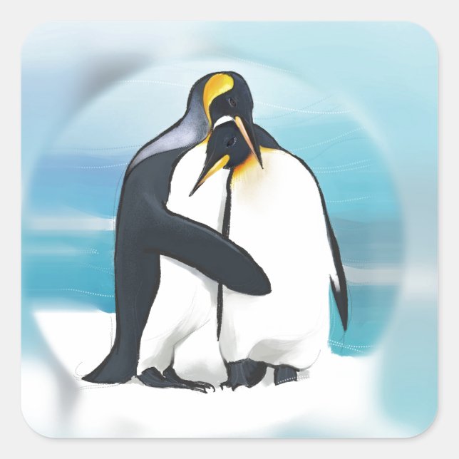 Penguins Through The Igloo Square Sticker (Front)
