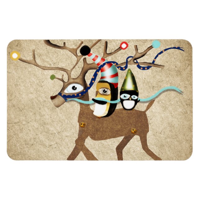 Penguins Travelling Winter Magnet (Horizontal)