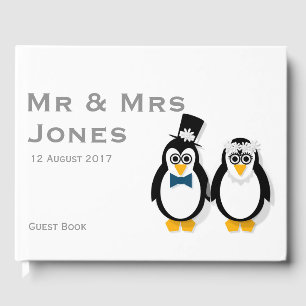 Penguins Wedding Guest Book (Customisable)