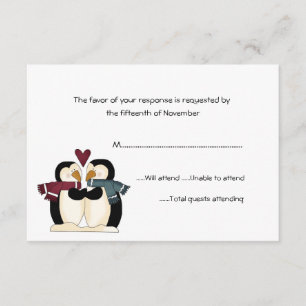 Penguins Wedding Response Card