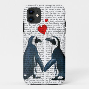 Penguins With Love Hearts iPhone 11 Case
