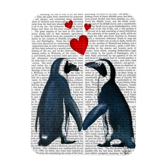Penguins With Love Hearts Magnet (Vertical)