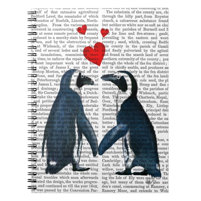 Penguins With Love Hearts Notebook (Front)