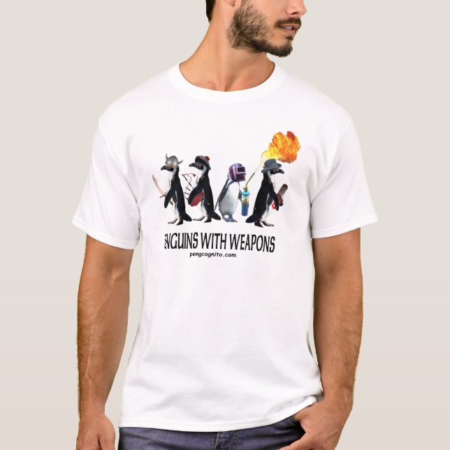 penguins with weapons T-Shirt (Front)