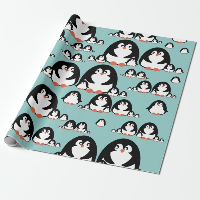 Penguins Wrapping Paper (Unrolled)