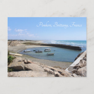 Penhors Harbour and Bay, Brittany, France Postcard