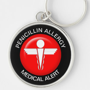 Penicillin Allergy Medical Alert - Button Keychain