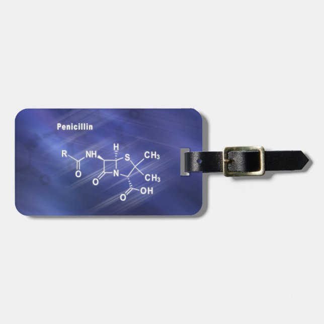 Penicillin, antibiotic drug, Structural chemical Luggage Tag (Front Horizontal)