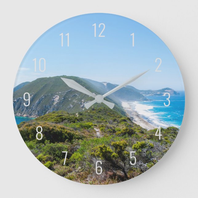 Peninsula Ocean Dunes Nature Panorama Australia Large Clock (Front)